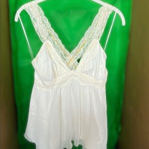 Express - Poly tank blouse with lace straps